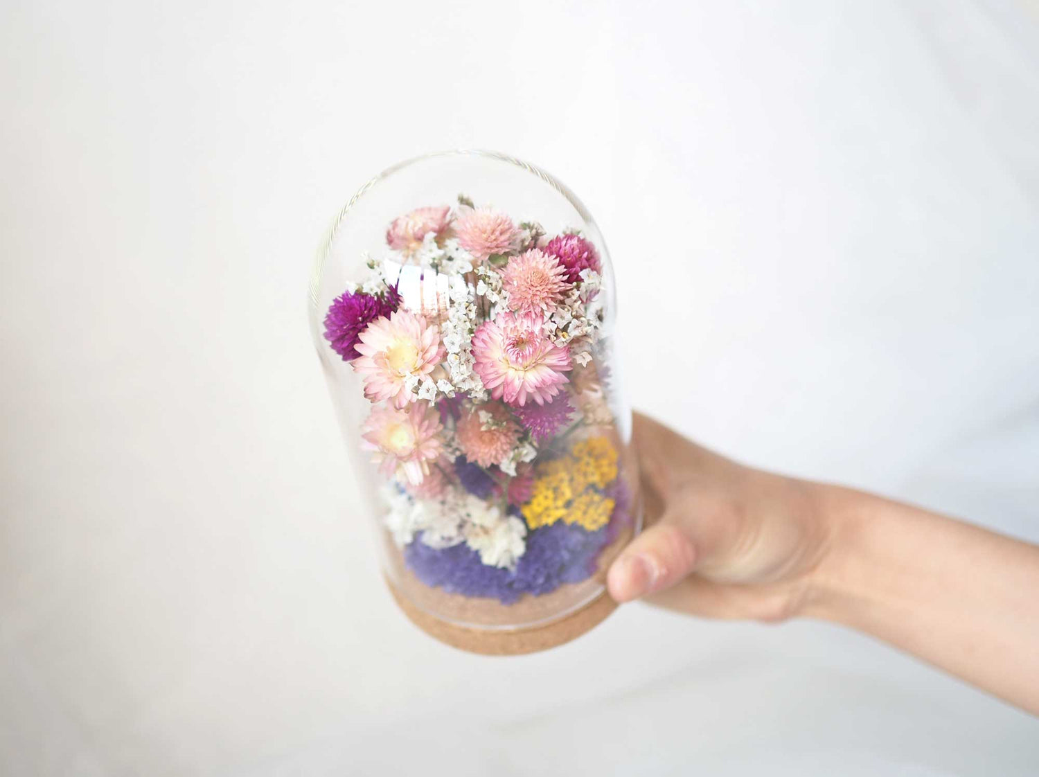 ANYA - colourful dried flower cloche
