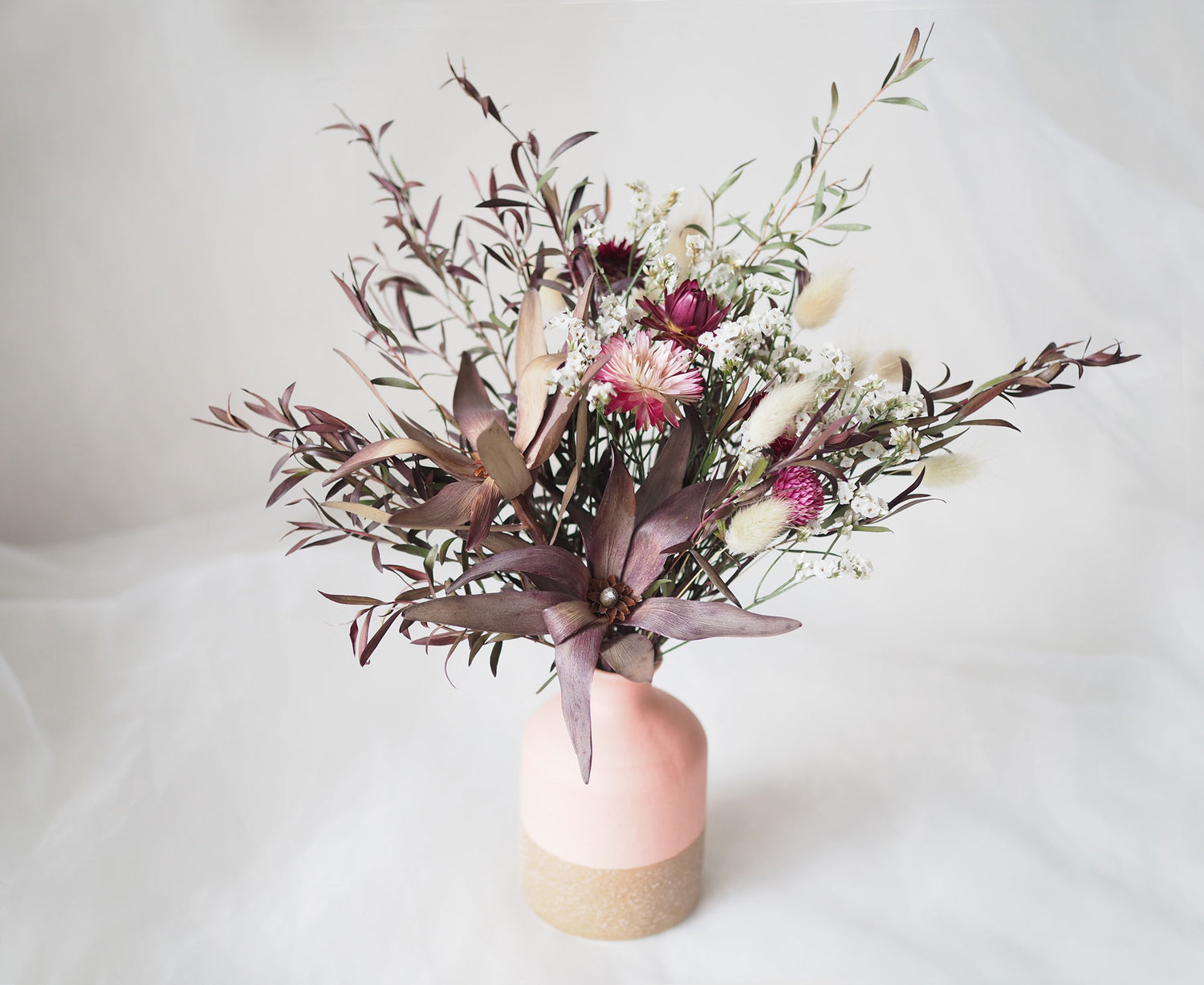 MEI - dried pink and purple dried flowers