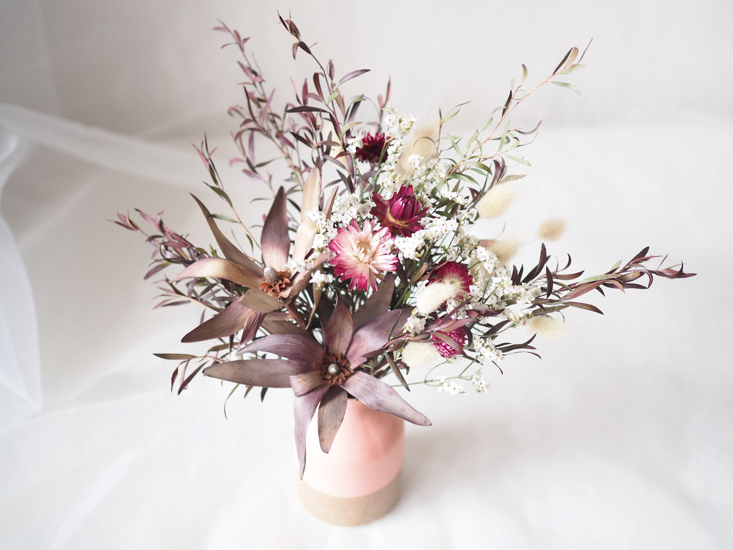 MEI - dried pink and purple dried flowers