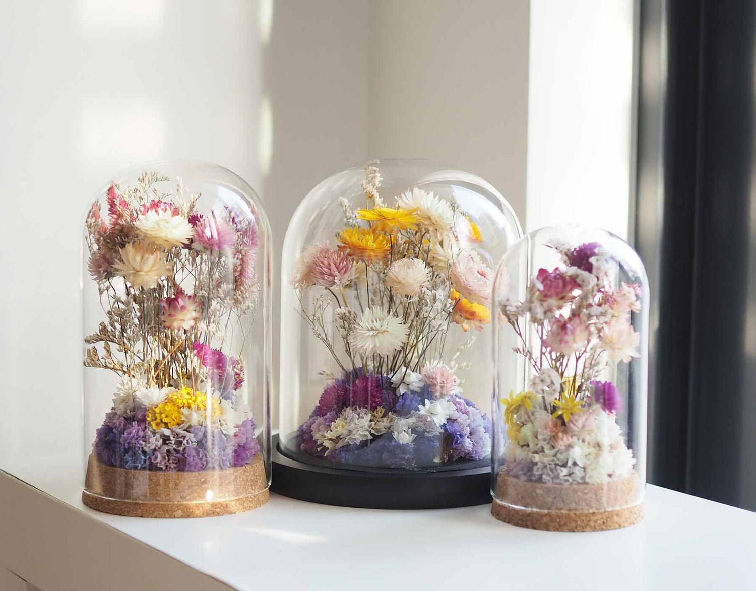 ANYA - colourful dried flower cloche2