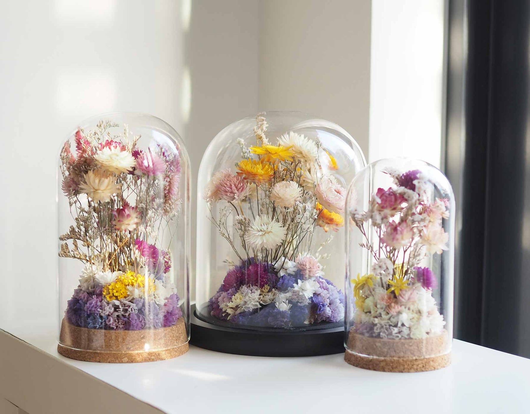 ANYA - colourful dried flower cloche2