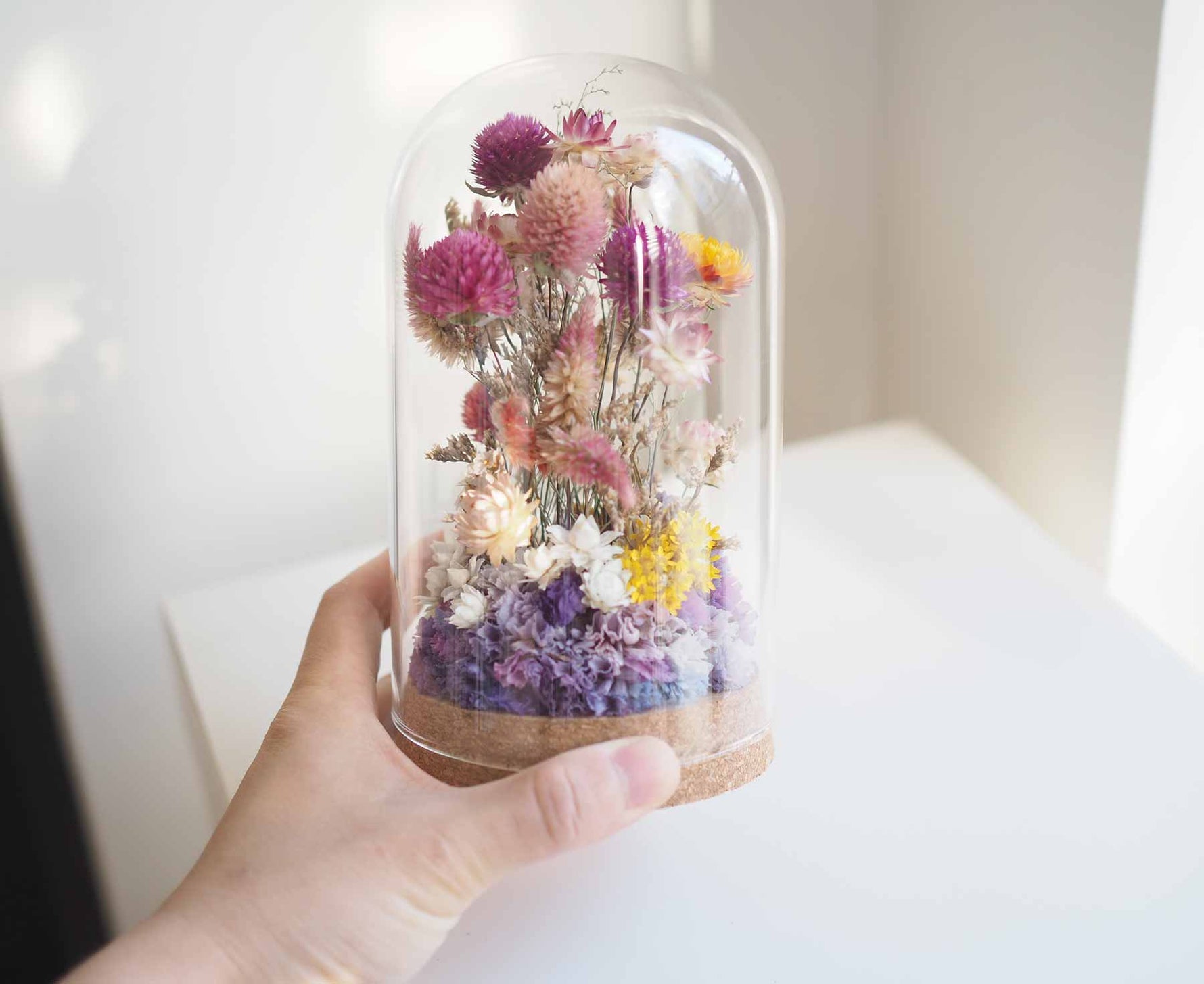 ANYA - colourful dried flower cloche4