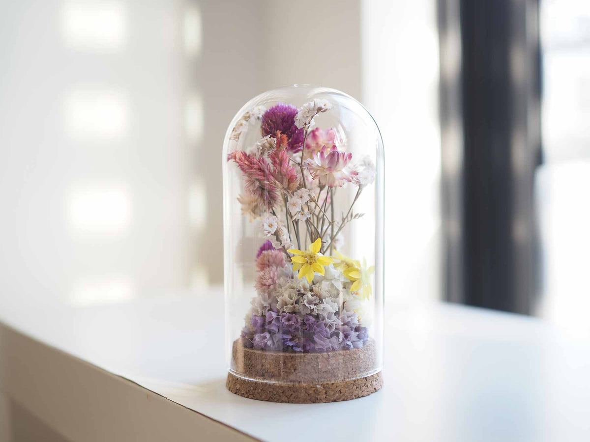 ANYA - colourful dried flower cloche5
