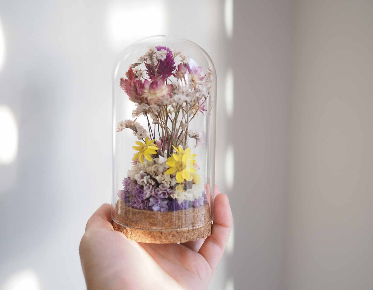 ANYA - colourful dried flower cloche6