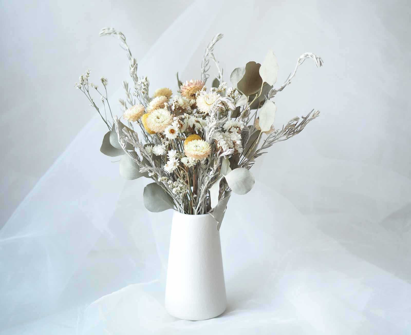 KIRA – native Australian flowers in a tall white ceramic vase11