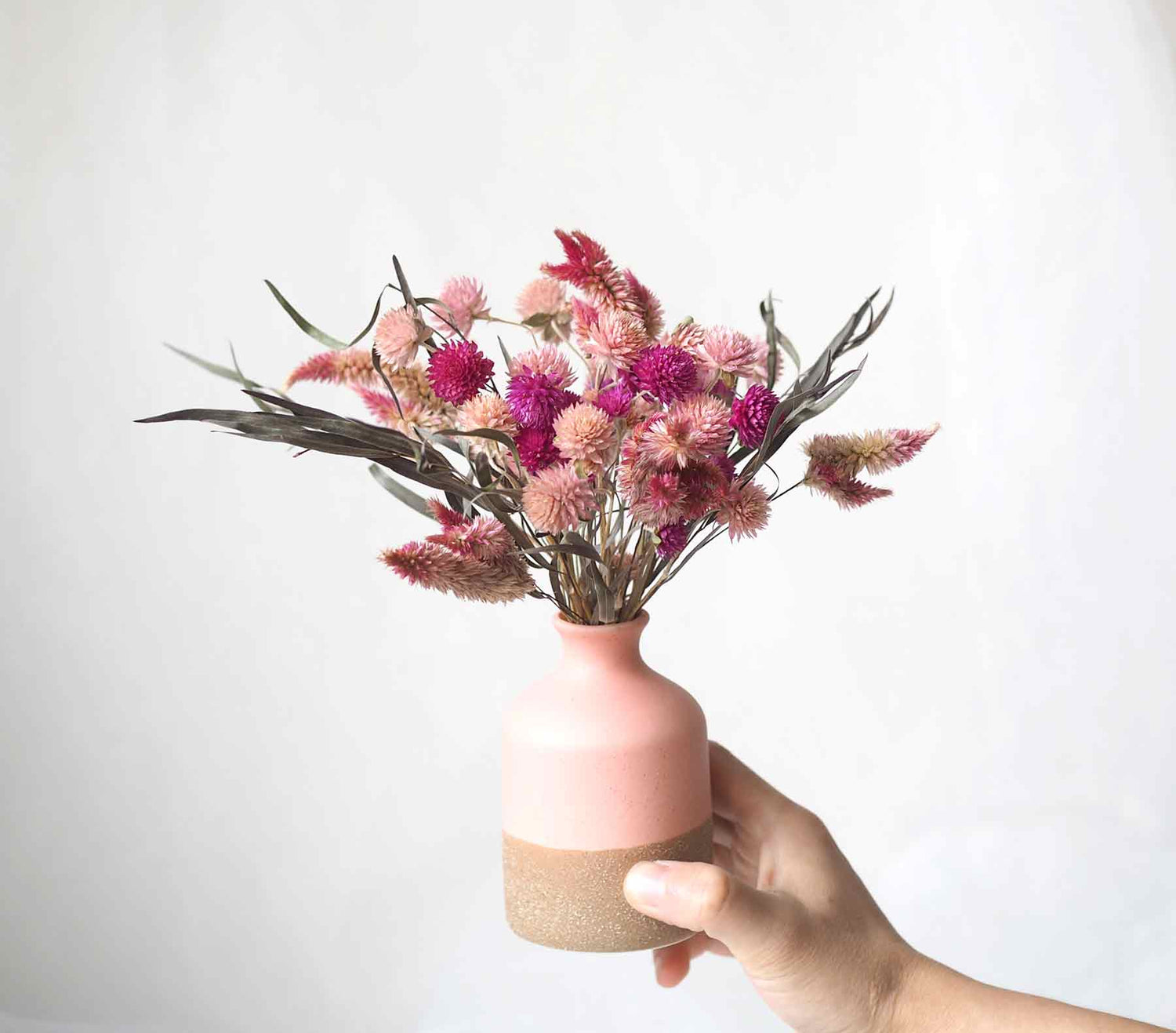 MEI - dried pink and purple dried flowers
