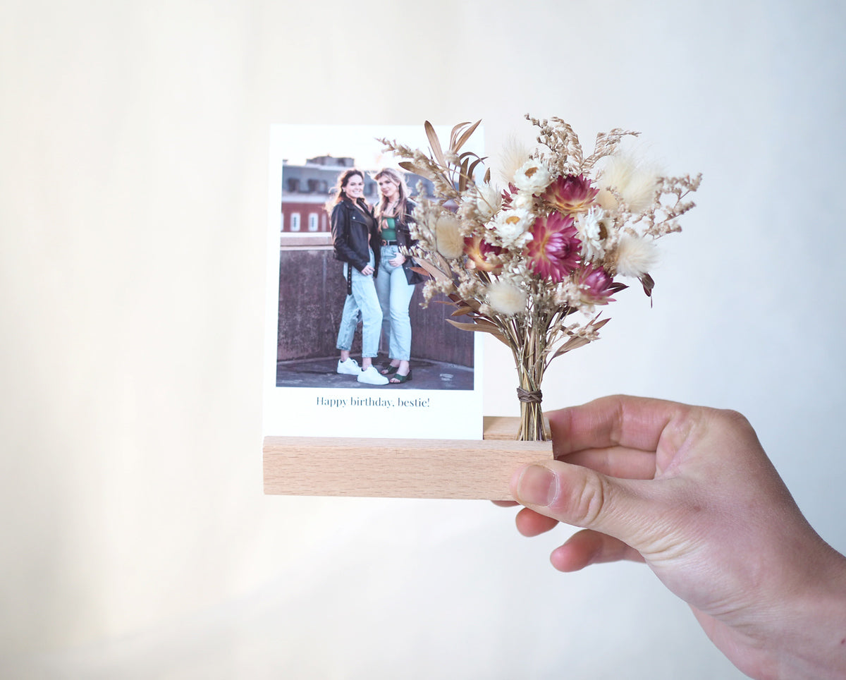 Pink Dried Flower Photo Holder + Photo Printing