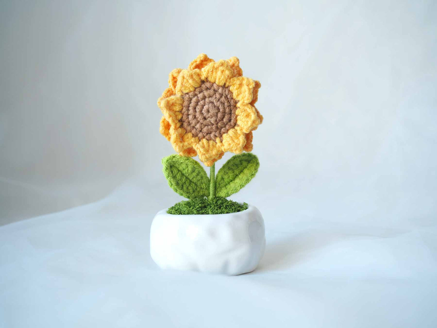 Sunny Buddy - Small Crochet Sunflower in Ceramic Pot Gift