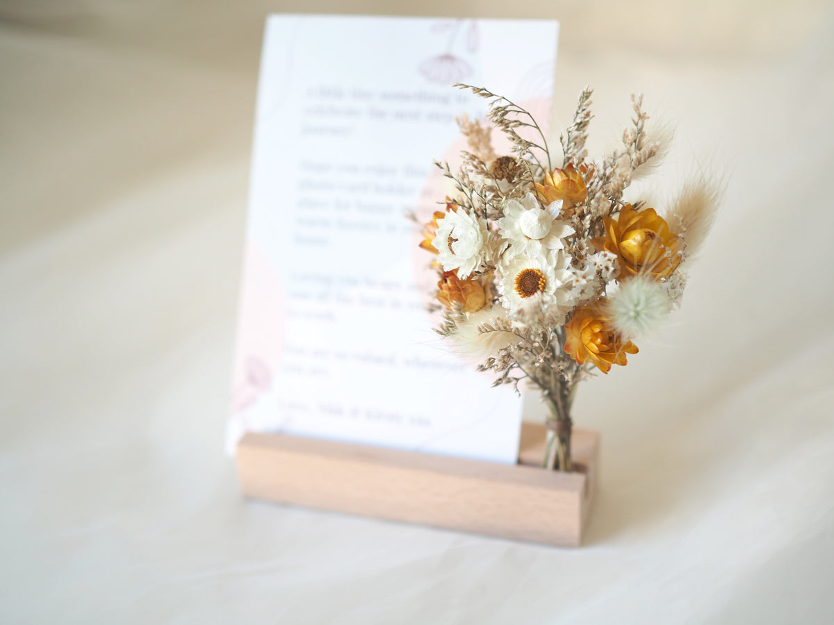 Yellow Dried Flower Card Holder + Card Printing