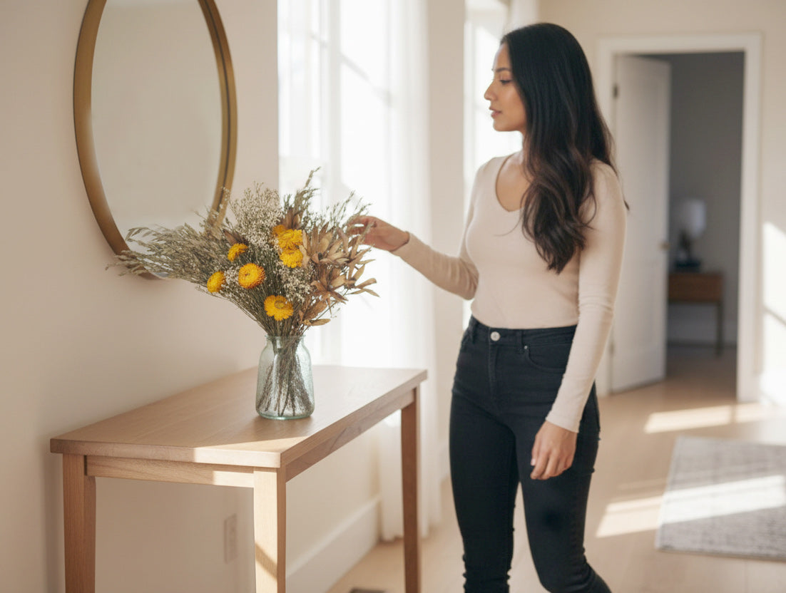 OPHELIA – large dried flower vase arrangement (bright colour)