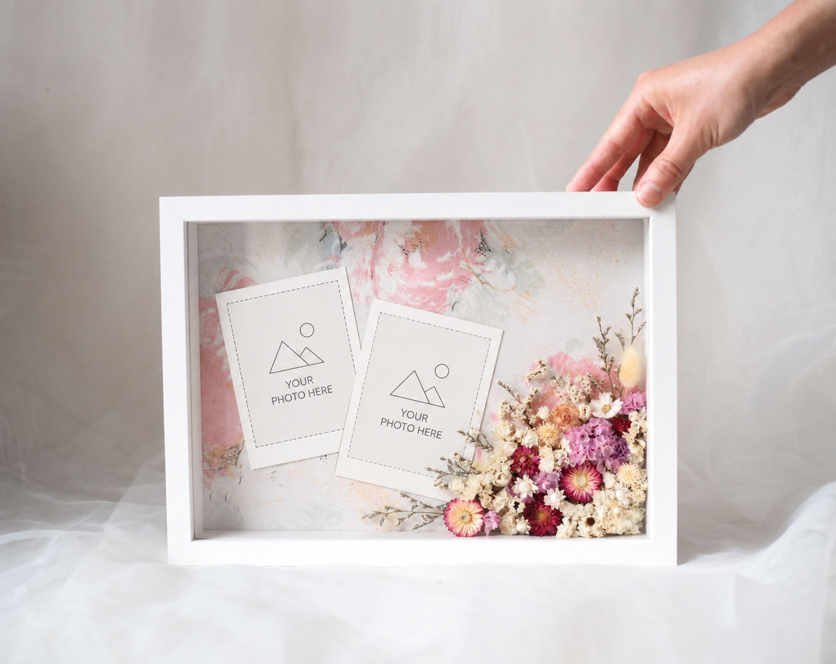 MABEL – Personalised Dried Flower Photo Frame with Photo Printing
