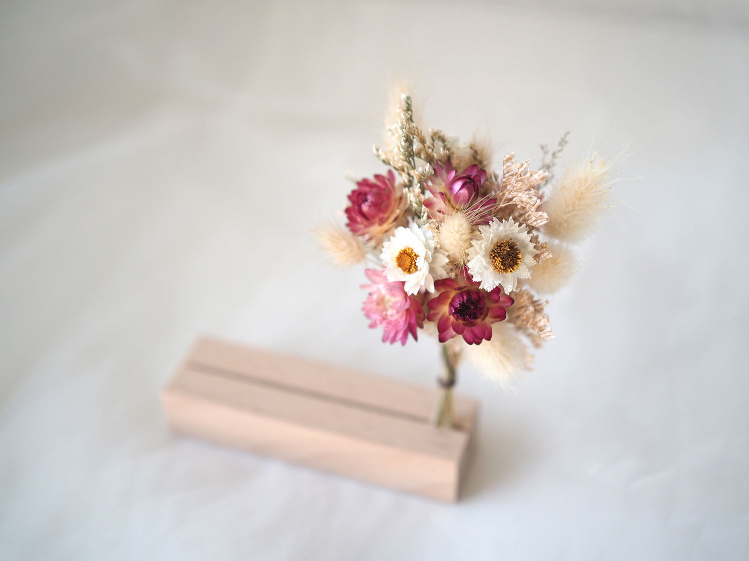 Pink Dried Flower Photo and Card Holder
