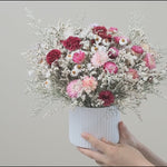 CLARA – white and pink dried flowers in a white ceramic vase video